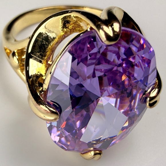 Gold Tone Kunzite Ring - Picture 10 of 14